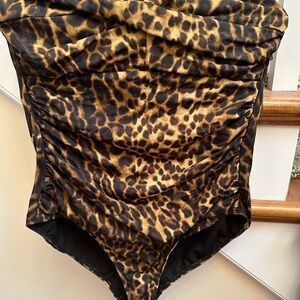 Leopard Print Ruched Swimsuit RALPH LAUREN